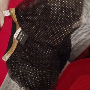 NWT GIRL'S 5T GORGEOUS BLACK AND GOLD SEQUIN MESH SKIRT